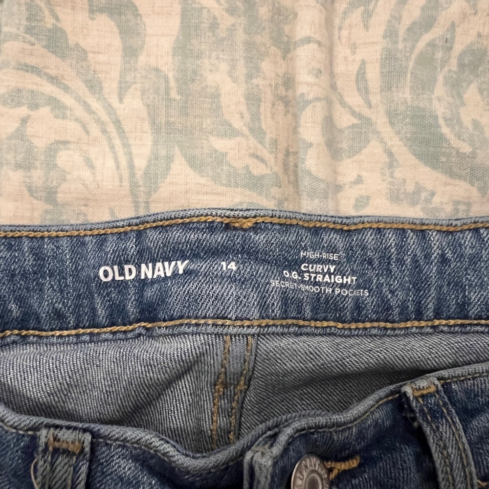 Straight blue jeans
